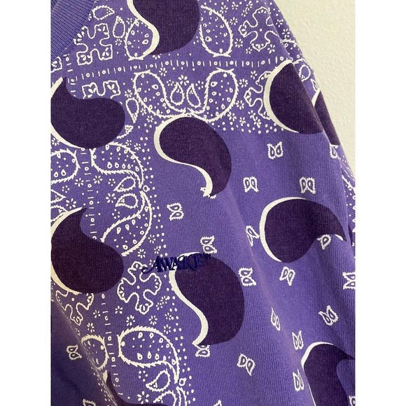 Awake NY Shirt Men's Big Paisley Longsleeve T-shirt Pullover Tee Purple Bandana - Picture 9 of 10